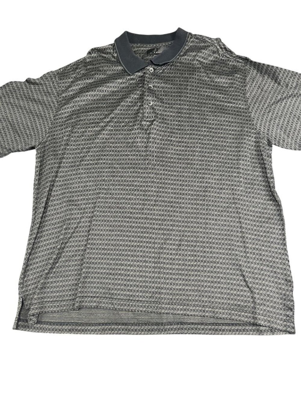 J. Ferrar Mens XX-Large Black/Gray Geometric Short Sleeve Polo Shirt